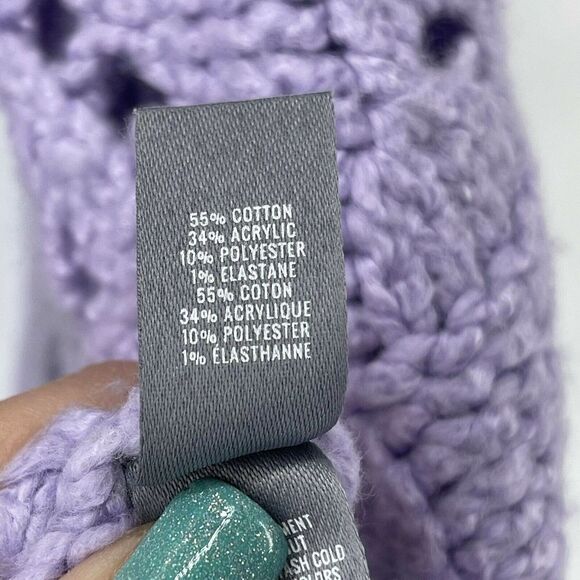 Aerie Sweater Purple Oversized Chunky Open Knit Size M Cozy Casual Preppy Top - Picture 8 of 8
